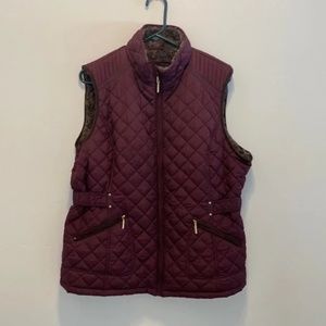Faux fur lined puffer vest